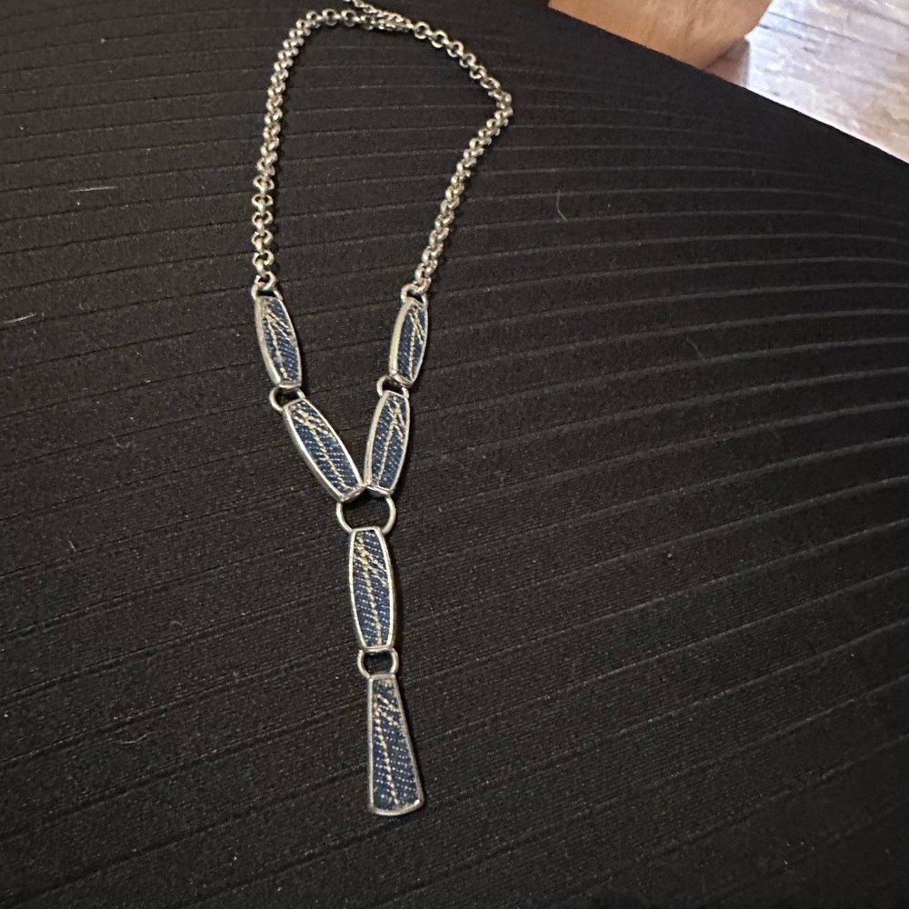 Unique silver Jean fabric choker 3 for $15 or 4 for $20 - Picture 2 of 4